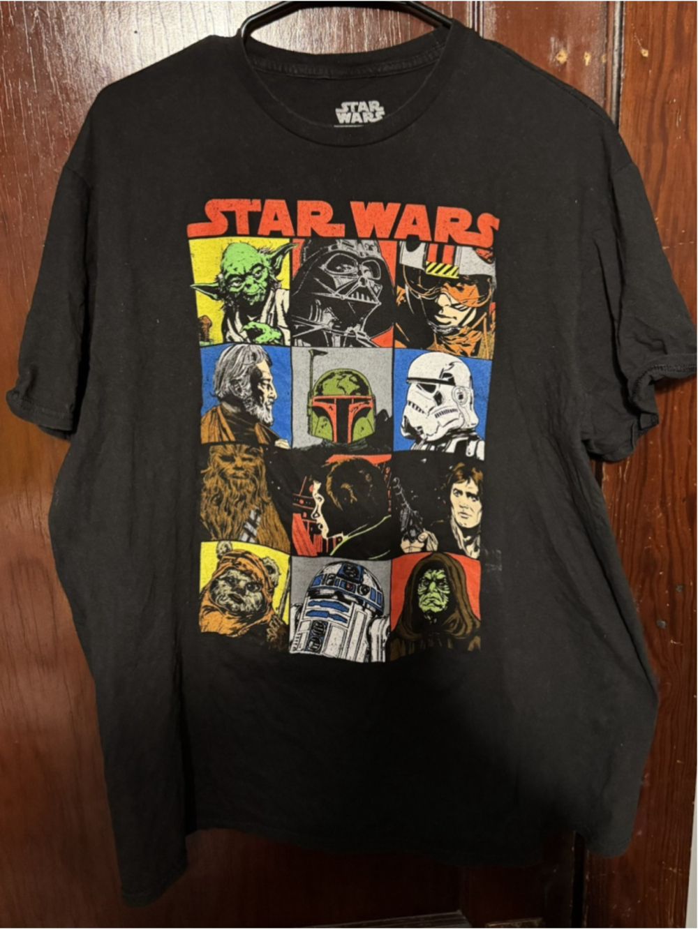 Star Wars Logo Characters T -Shirt Men's Size XL Gray